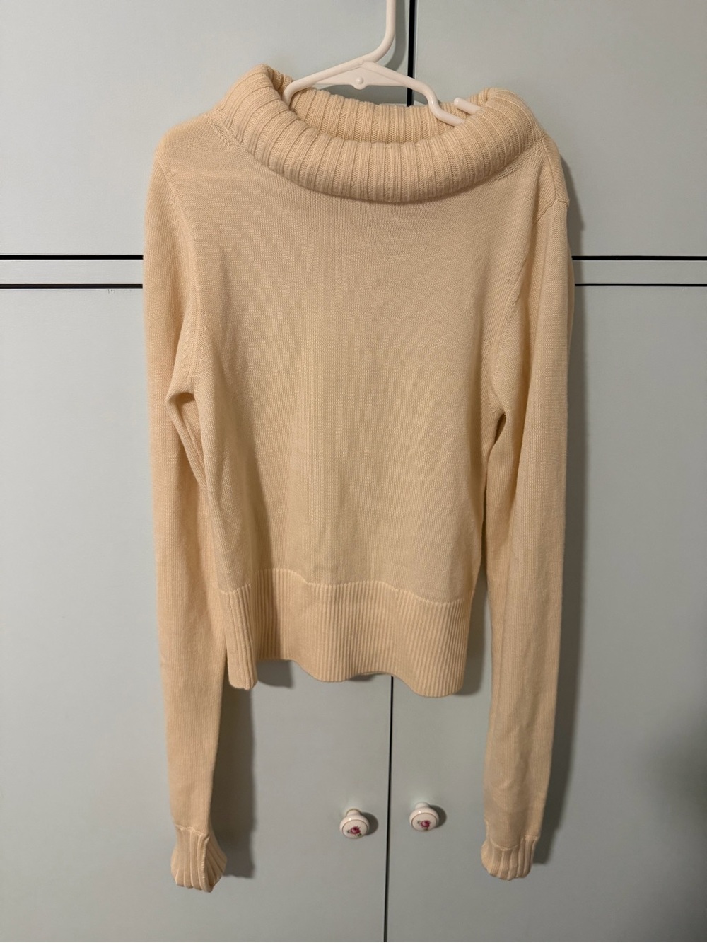 Alice + Olivia Cream Cowl Neck Sweater